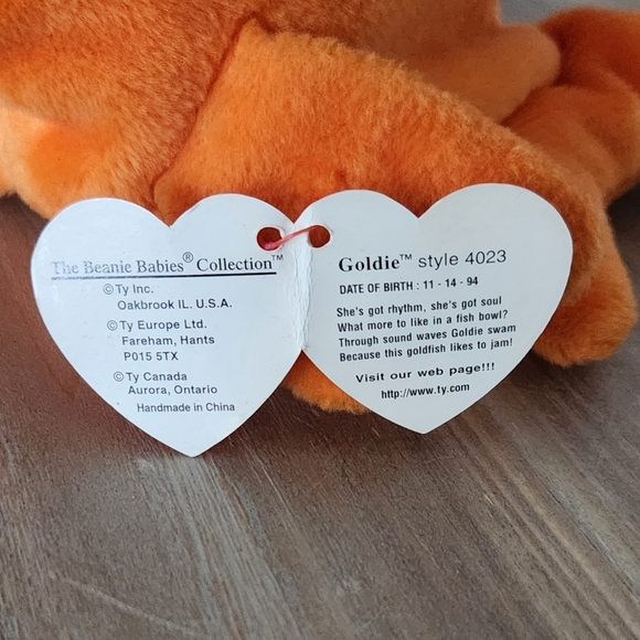 🐠 Ty Beanie Baby “Goldie” the Goldfish 1993 – Vintage Collectible Plush - Picture 10 of 12